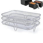 Accessoires pour friteuse à air chaud, grille vapeur à trois niveaux, grille de déshydratation empilable, carrée, rectangulaire