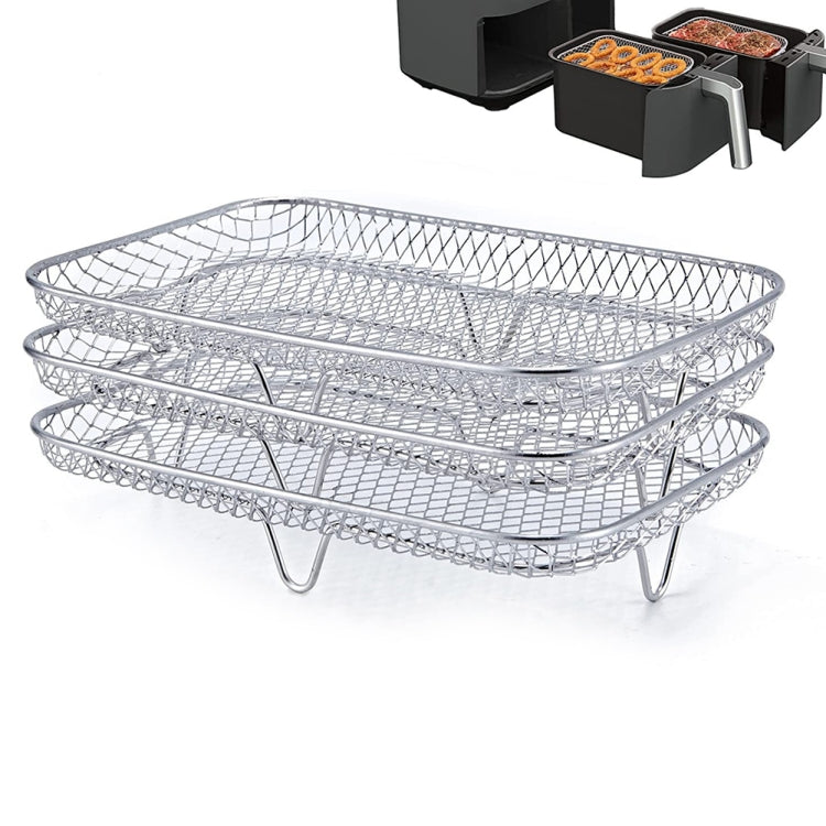 Accessoires pour friteuse à air chaud, grille vapeur à trois niveaux, grille de déshydratation empilable, carrée, rectangulaire