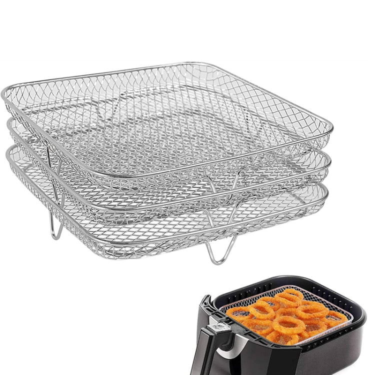 Accessoires pour friteuse à air chaud, grille vapeur à trois niveaux, grille de déshydratation empilable, carrée, rectangulaire