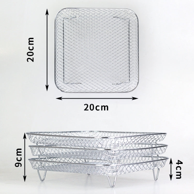 Accessoires pour friteuse à air chaud, grille vapeur à trois niveaux, grille de déshydratation empilable, carrée, rectangulaire