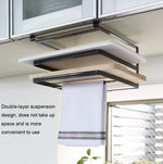 Support de rangement mural double couche sans perçage pour planches à découper de cuisine
