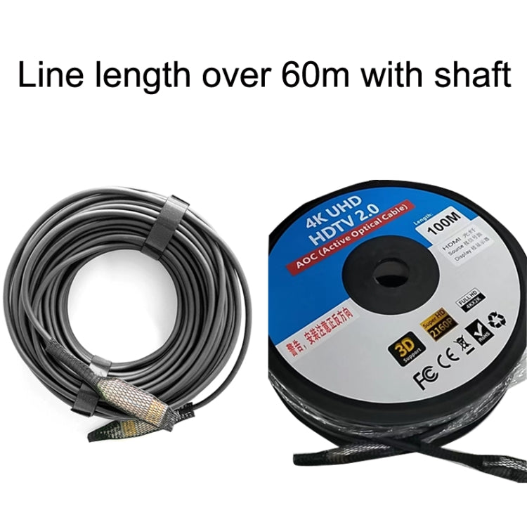 Câble de connexion moniteur ligne optique en fibre HDMI version 2.0 4K Ultra Haute Définition, longueurs : 10m, 15m, 20m, 25m, 30m, 35m, 40m, 50m, 60m avec arbre, 70m avec arbre, 80m avec arbre, 90m avec arbre, 100m avec arbre
