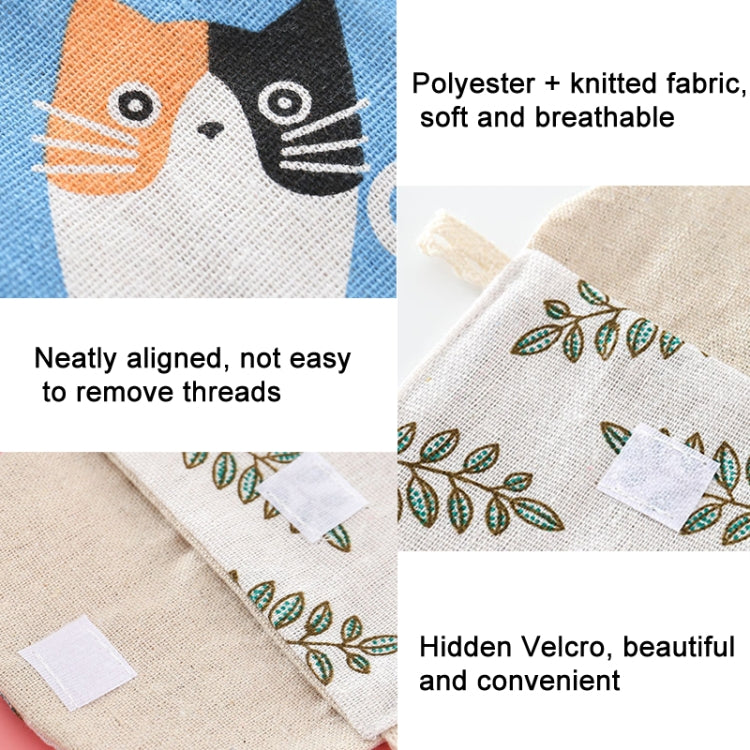 8 sacs de rangement pour serviettes hygiéniques en coton et lin, pochette pratique, arbre blanc à fond noir, chameau gris, chat porte-bonheur, feuilles, chat bleu, tortue