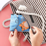 8 sacs de rangement pour serviettes hygiéniques en coton et lin, pochette pratique, arbre blanc à fond noir, chameau gris, chat porte-bonheur, feuilles, chat bleu, tortue