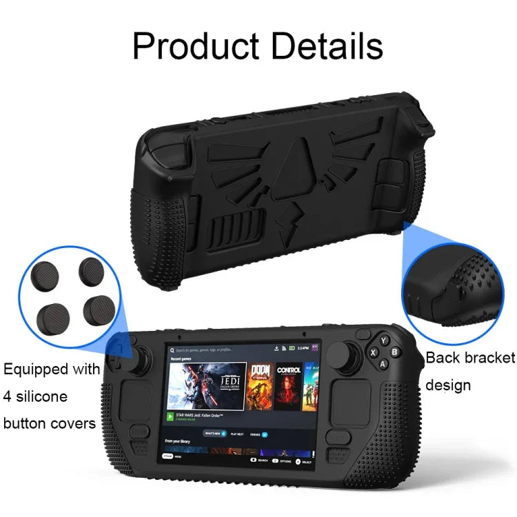 Étui de protection antidérapant en silicone pour consoles portables Steam Deck V V4-1 avec fonction support, V4-1 (noir), V4-1 (rouge), V4-1 (vert), V4-1 (bleu)