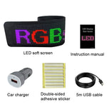 Écran LED flexible de voiture, contrôle par application mobile, connexion Bluetooth, S1664RGB 390x107mm, S1696RGB 672x122mm, S3264RGB 390x187mm, S3296RGB 672x218mm
