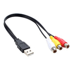Câble audio AV USB vers 3 RCA bus 1 mâle 3 femelles, 25 cm, 1,5 m