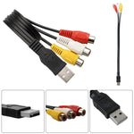 Câble audio AV USB vers 3 RCA bus 1 mâle 3 femelles, 25 cm, 1,5 m