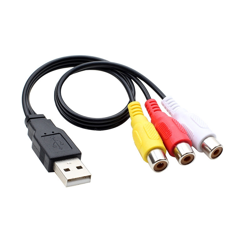Câble audio AV USB vers 3 RCA bus 1 mâle 3 femelles, 25 cm, 1,5 m