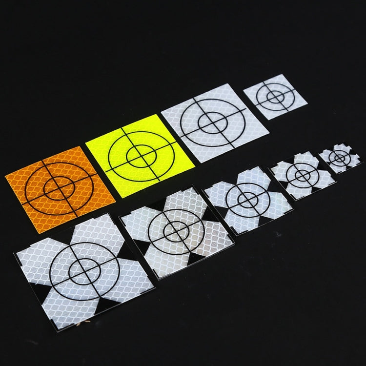 FP001 Autocollant Réfléchissant de Cartographie de Tunnel Diamant Point de Surveillance et de Mesure, Taille : 60x60mm, 60x60mm, 60x60mm avec Triangle