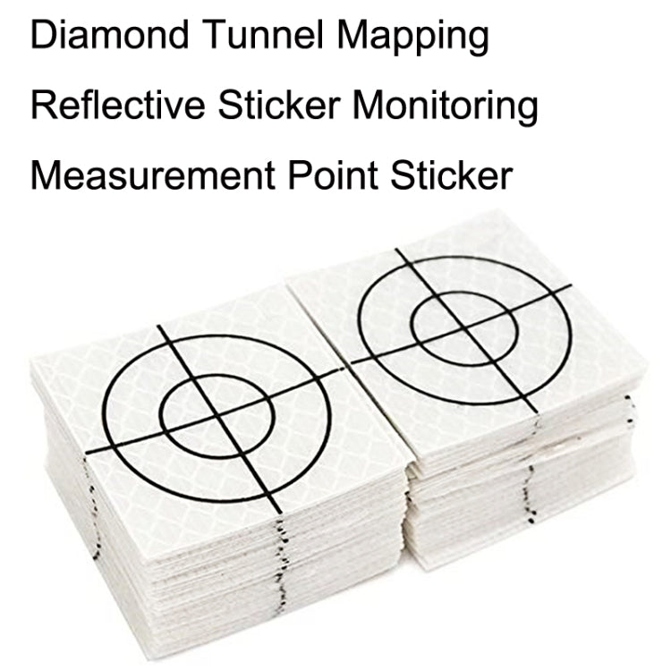 FP001 Autocollant Réfléchissant de Cartographie de Tunnel Diamant Point de Surveillance et de Mesure, Taille : 60x60mm, 60x60mm, 60x60mm avec Triangle