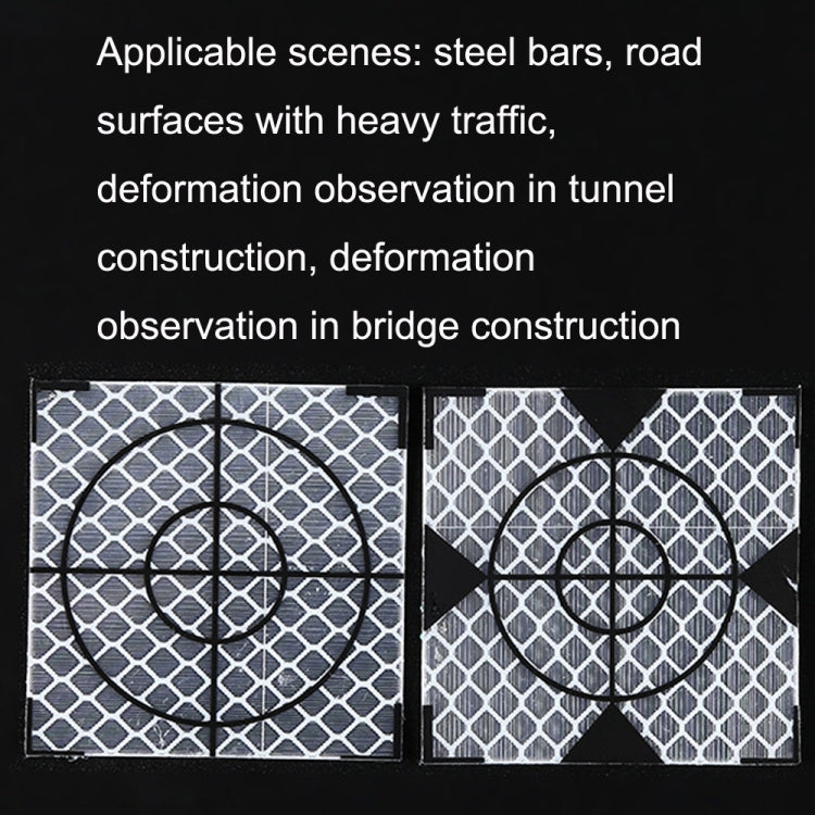 FP001 Autocollant Réfléchissant de Cartographie de Tunnel Diamant Point de Surveillance et de Mesure, Taille : 60x60mm, 60x60mm, 60x60mm avec Triangle