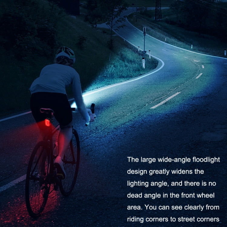 Lampe de vélo LED rechargeable USB pour extérieur, style : lumière avant, feu arrière, lumière avant + feu arrière