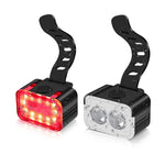 Lampe de vélo LED rechargeable USB pour extérieur, style : lumière avant, feu arrière, lumière avant + feu arrière