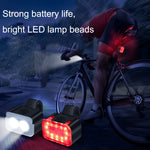 Lampe de vélo LED rechargeable USB pour extérieur, style : lumière avant, feu arrière, lumière avant + feu arrière