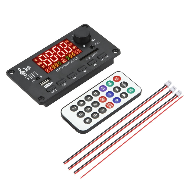 Carte de décodage Bluetooth JX-Y04 12V 50W avec écran couleur, prend en charge FM / appel / enregistrement, JX-Y04 Blanc, JX-Y04 Noir, JX-Y04 Noir Blanc