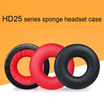 1 paire de housses d'écouteurs en éponge pour Sennheiser HD25-1II/25/25SP/25SP-II, noir, rouge, jaune, bleu, blanc, noir froissé
