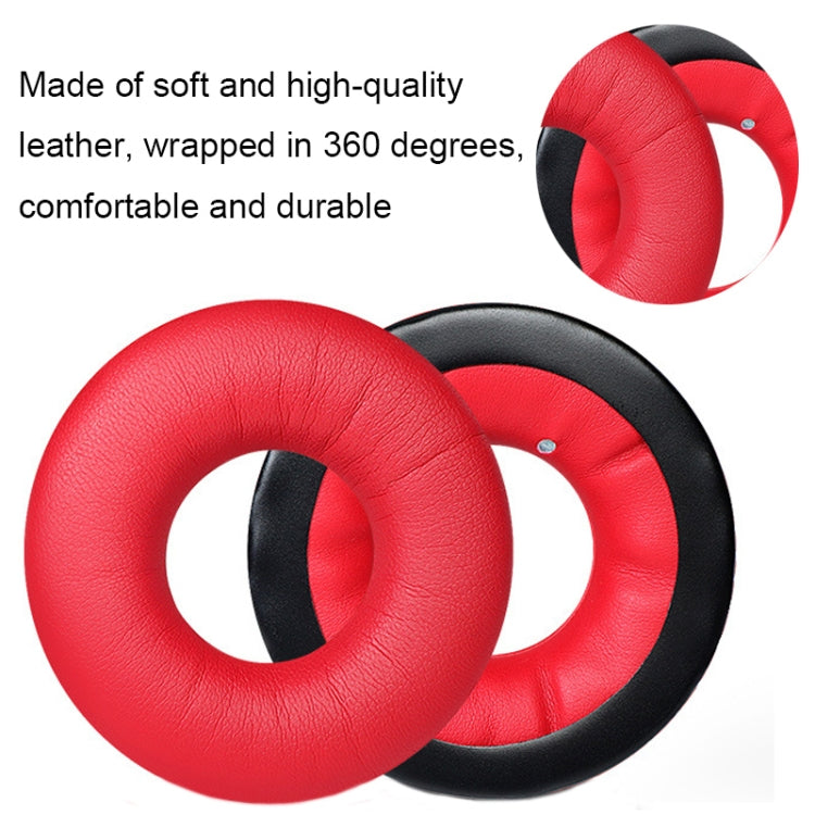1 paire de housses d'écouteurs en éponge pour Sennheiser HD25-1II/25/25SP/25SP-II, noir, rouge, jaune, bleu, blanc, noir froissé
