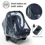 Housse de pluie transparente en EVA pour siège de sécurité bébé, Housse de pluie pour poussette, Housse de pluie