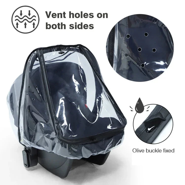 Housse de pluie transparente en EVA pour siège de sécurité bébé, Housse de pluie pour poussette, Housse de pluie