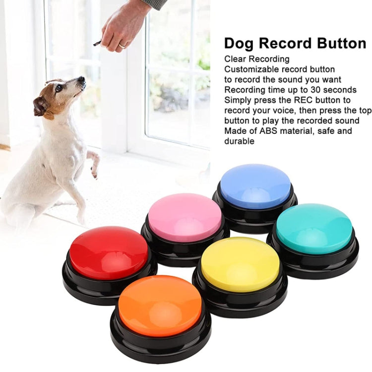 Bouton de communication pour animaux : boîte vocale pour chien, enregistreur vocal. Style : modèle d'enregistrement. Couleurs : rouge, rose, jaune, bleu lac, blanc, bleu foncé, bleu clair, vert, violet, rouge, orange.