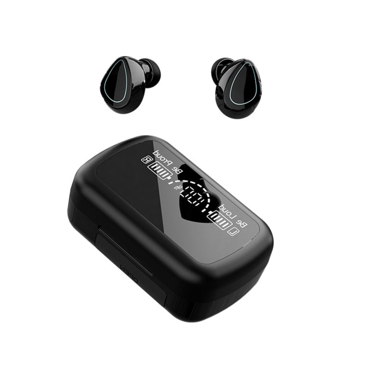Casque Bluetooth mini invisible avec écran numérique stéréo SKY10 Charging Bin, SKY10 noir
