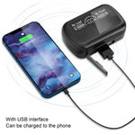 Casque Bluetooth mini invisible avec écran numérique stéréo SKY10 Charging Bin, SKY10 noir