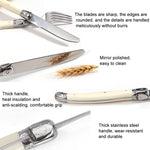 Ensemble de couteaux, fourchettes et cuillères en acier inoxydable avec manche en plastique, couverts occidentaux, 6 cuillères à café, 6 fourchettes, 6 cuillères à soupe