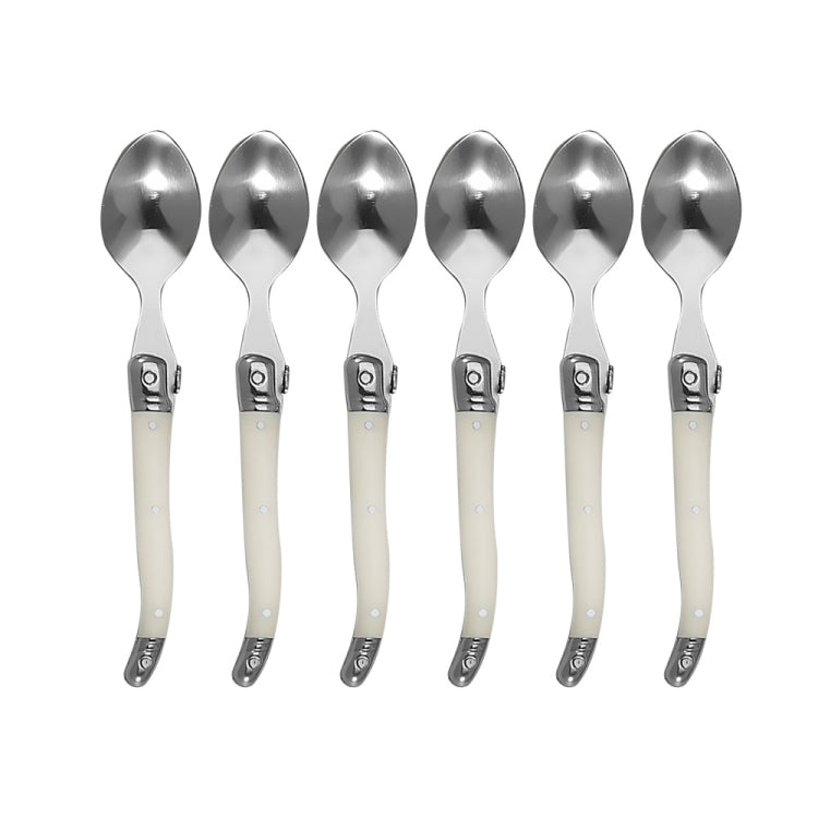 Ensemble de couteaux, fourchettes et cuillères en acier inoxydable avec manche en plastique, couverts occidentaux, 6 cuillères à café, 6 fourchettes, 6 cuillères à soupe