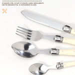 Ensemble de couteaux, fourchettes et cuillères en acier inoxydable avec manche en plastique, couverts occidentaux, 6 cuillères à café, 6 fourchettes, 6 cuillères à soupe
