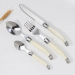 Ensemble de couteaux, fourchettes et cuillères en acier inoxydable avec manche en plastique, couverts occidentaux, 6 cuillères à café, 6 fourchettes, 6 cuillères à soupe