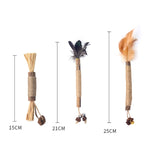 Jouet bâton de dentition pour chat, nettoie les dents, bâton d'herbe à chat, 5 pièces Lafite, 5 pièces plumes noires, 5 pièces plumes jaunes
