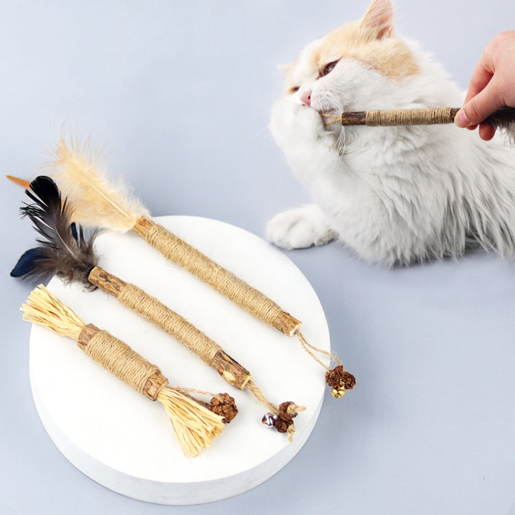 Jouet bâton de dentition pour chat, nettoie les dents, bâton d'herbe à chat, 5 pièces Lafite, 5 pièces plumes noires, 5 pièces plumes jaunes