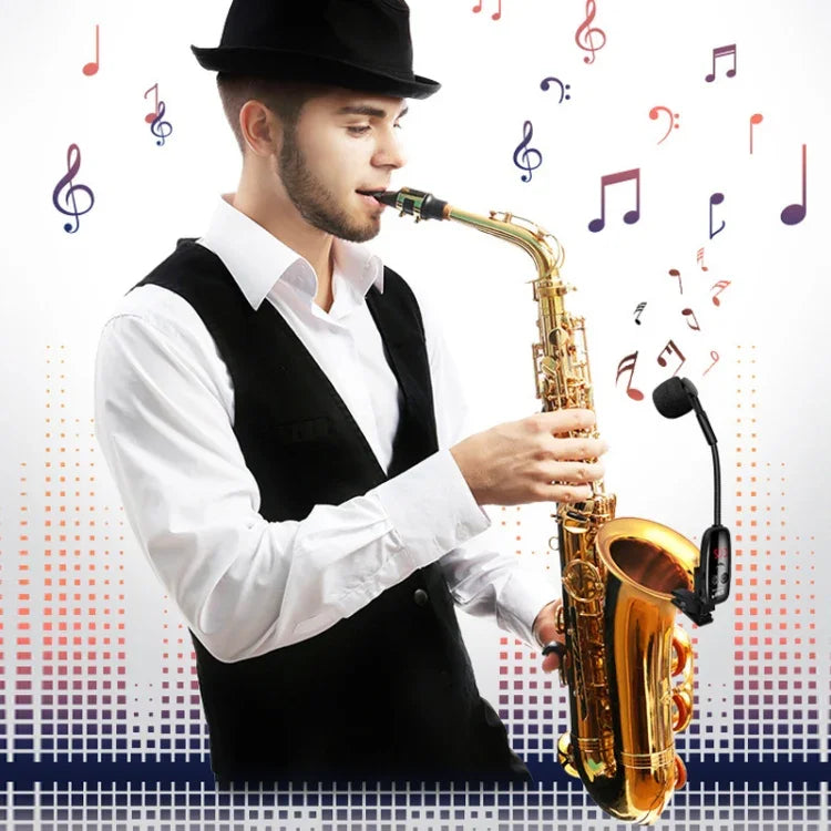 Microphone sans fil pour saxophone en extérieur, capteur pour saxophone
