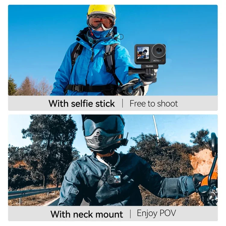 Adaptateur magnétique à deux griffes TELESIN pour caméra d'action DJI OSMO Action 3