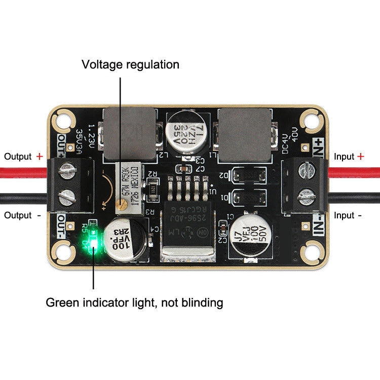 Module d'Alimentation DC-DC LM2596-ADJ Réglable Abaisseur 4V-40V à 1,23-35V 3A Carte Stéréotype, LM2596-ADJ 4V-40V à 1,23-35V