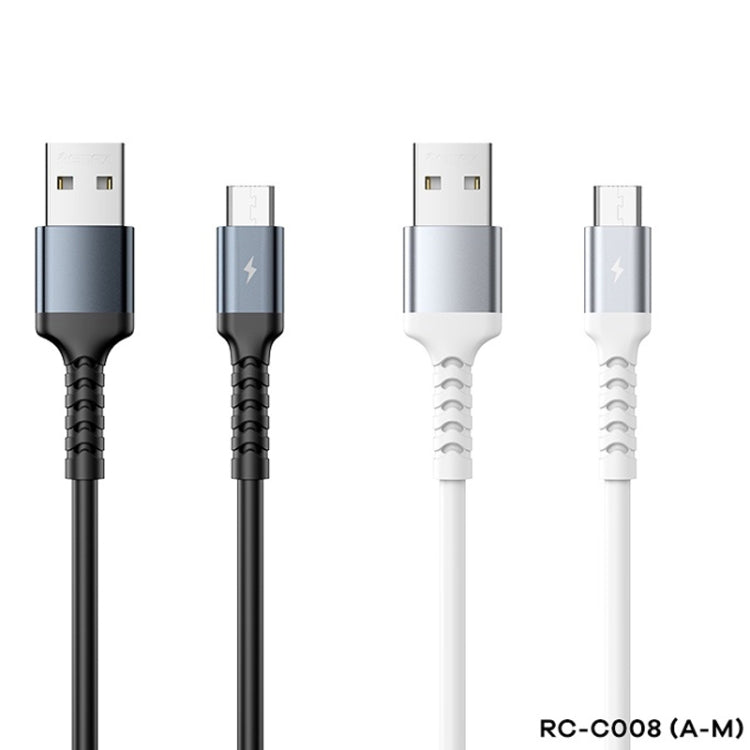 Câble de données REMAX RC-C008 2.4A TPE souple anti-casse, longueur 1m, USB vers Micro USB, USB vers 8 broches