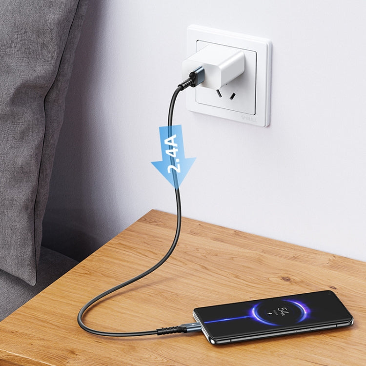 Câble de données REMAX RC-C008 2.4A TPE souple anti-casse, longueur 1m, USB vers Micro USB, USB vers 8 broches