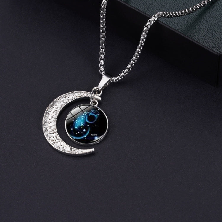 Luminous Zodiac Moon Titanium Steel Necklace Personalized Moon Pendant, Necklace Libra, Necklace Scorpio, Necklace Sagittarius, Necklace Aquarius, Necklace Capricorn, Necklace Pisces, Necklace Aries, Necklace Taurus, Necklace Gemini, Necklace Cancer   ...