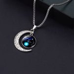 Luminous Zodiac Moon Titanium Steel Necklace Personalized Moon Pendant, Necklace Libra, Necklace Scorpio, Necklace Sagittarius, Necklace Aquarius, Necklace Capricorn, Necklace Pisces, Necklace Aries, Necklace Taurus, Necklace Gemini, Necklace Cancer   ...
