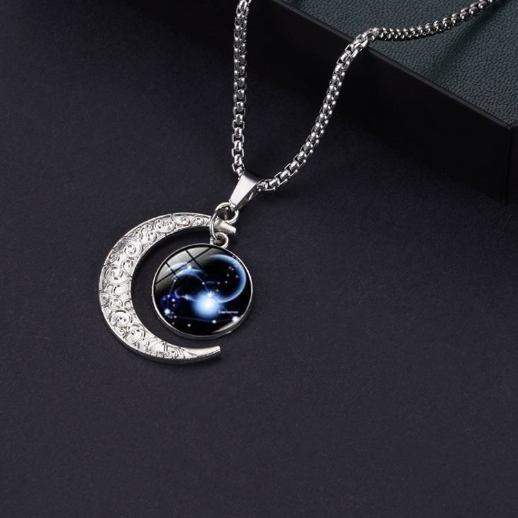 Luminous Zodiac Moon Titanium Steel Necklace Personalized Moon Pendant, Necklace Libra, Necklace Scorpio, Necklace Sagittarius, Necklace Aquarius, Necklace Capricorn, Necklace Pisces, Necklace Aries, Necklace Taurus, Necklace Gemini, Necklace Cancer   ...