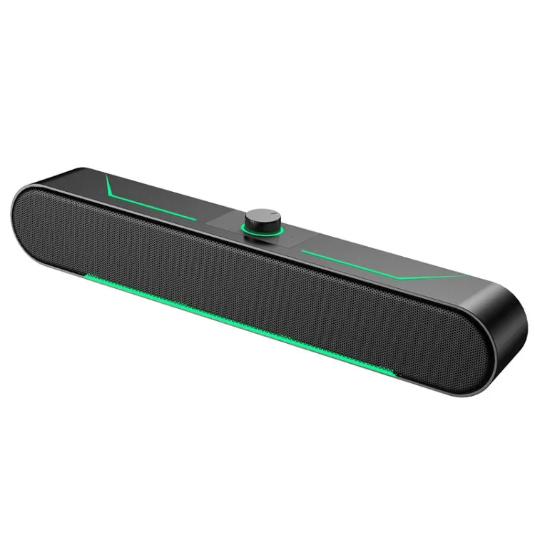 Haut-parleurs d’ordinateur stéréo HIFI lumineux LED audio filaire longue durée pour jeu, A39 filaire (Noir)
