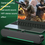 Haut-parleurs d’ordinateur stéréo HIFI lumineux LED audio filaire longue durée pour jeu, A39 filaire (Noir)