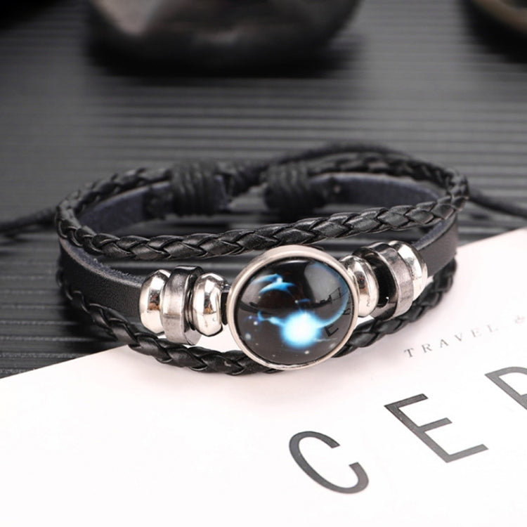 Bracelet en cuir de vache multicouche avec douze constellations, style : Vierge Ordinaire, Bracelet Taureau Lumineux, Bracelet Verseau Ordinaire, Bracelet Verseau Lumineux, Bracelet Lion Ordinaire, Bracelet Balance Lumineux, Bracelet Capricorne Lumineux