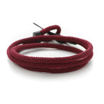 5 bracelets en corde tressée queue de baleine à double boucle réglable, 5 bleu clair, 5 beiges, 5 roses, 5 jaunes, 5 lie de vin, 5 bleu marine, 5 kakis, 5 rouges, 5 noirs