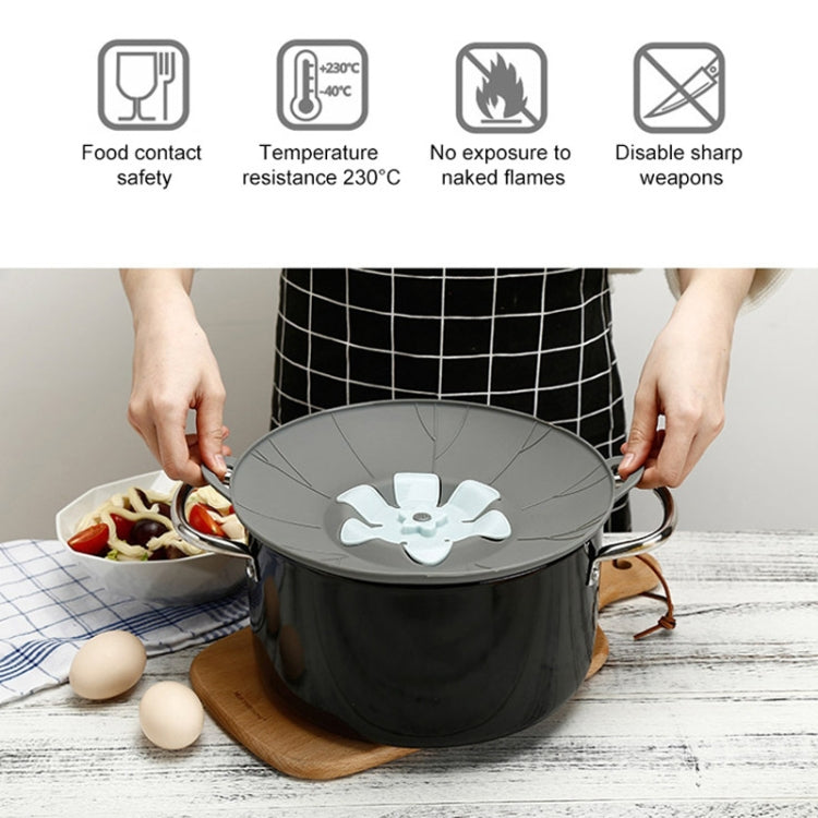 Couvercle de casserole anti-déversement en silicone en forme de fleur, couvercle de casserole rotatif, gadget de cuisine, taille : 23cm Jaune