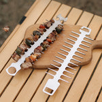 Bâton de barbecue en acier inoxydable 304 pour steak, poisson et barbecue en plein air, bâton de barbecue de style visage de chat, bâton de barbecue de style crochet