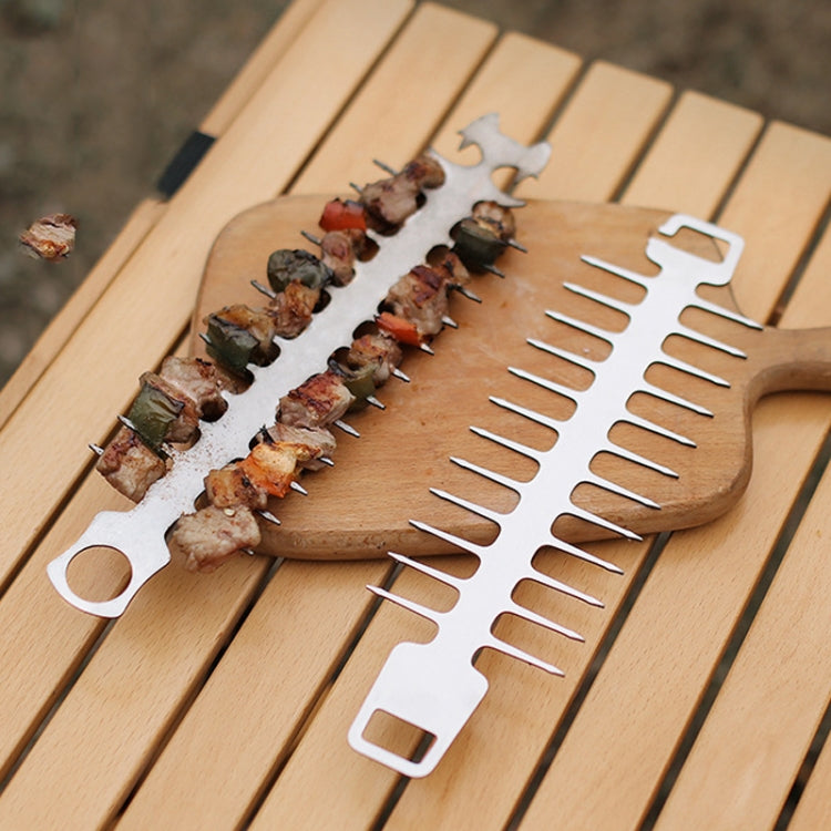 Bâton de barbecue en acier inoxydable 304 pour steak, poisson et barbecue en plein air, bâton de barbecue de style visage de chat, bâton de barbecue de style crochet
