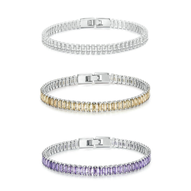 Bracelet étincelant en oxyde de zirconium, bijoux en cuivre plaqué or, YIB055-17LCP, YIB055-19LCP, YIB055-17LVT, YIB055-19LVT