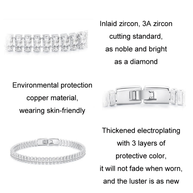 Bracelet étincelant en oxyde de zirconium, bijoux en cuivre plaqué or, YIB055-17LCP, YIB055-19LCP, YIB055-17LVT, YIB055-19LVT